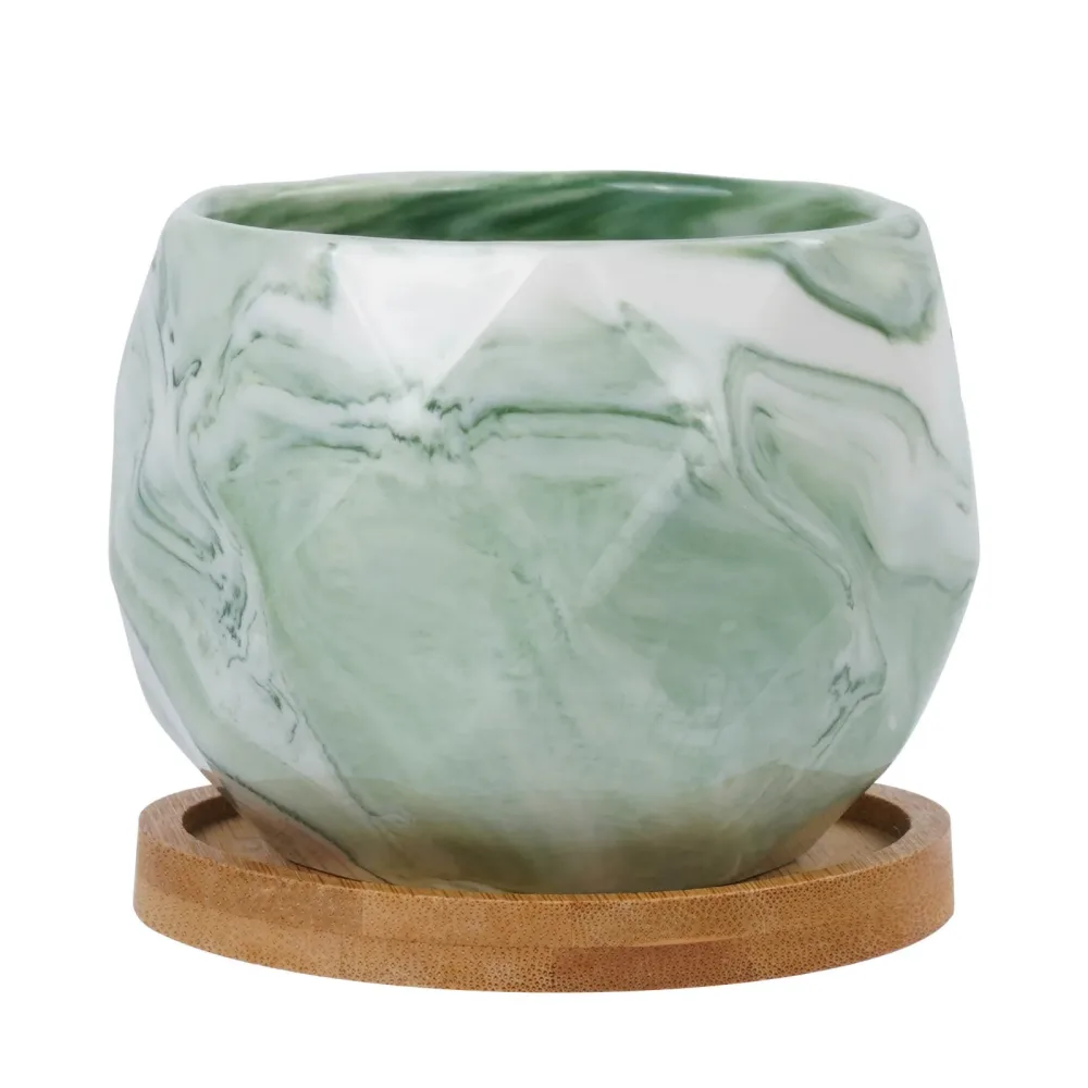 Blumentopf Keramik eckig 8 cm grün