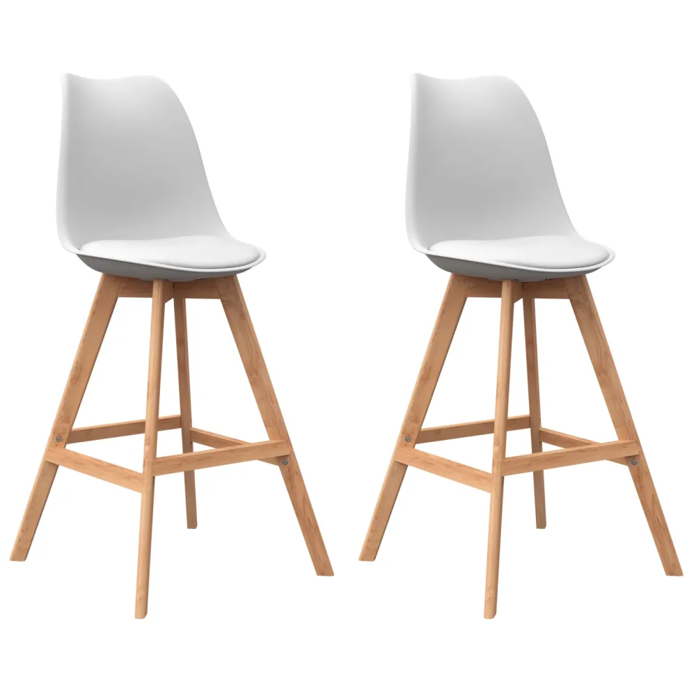 Barhocker AMELIA 2er Set weiss