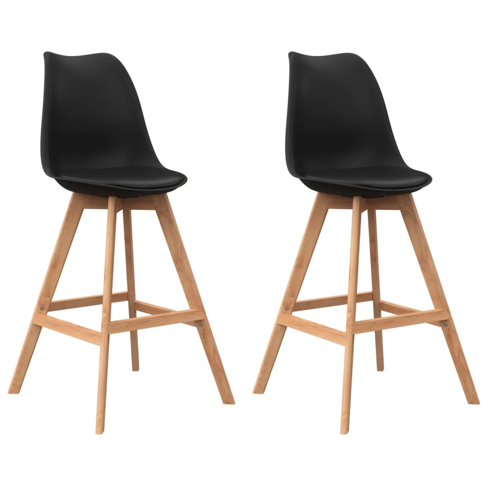 Barhocker AMELIA 2er Set schwarz