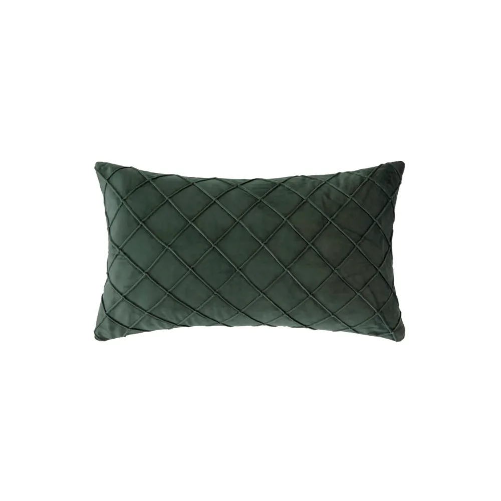 Kissen CARO dunkelgrün 50 x 30 cm
