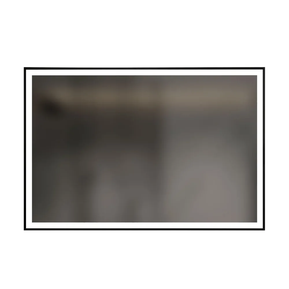 LED Wandspiegel 110 x 75 cm schwarz