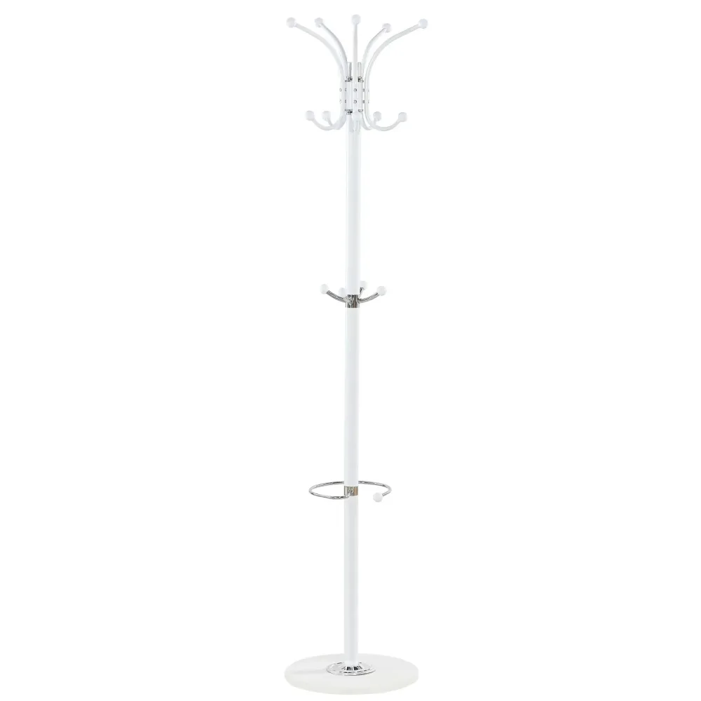 Kleiderständer mit Schirmhalter weiss