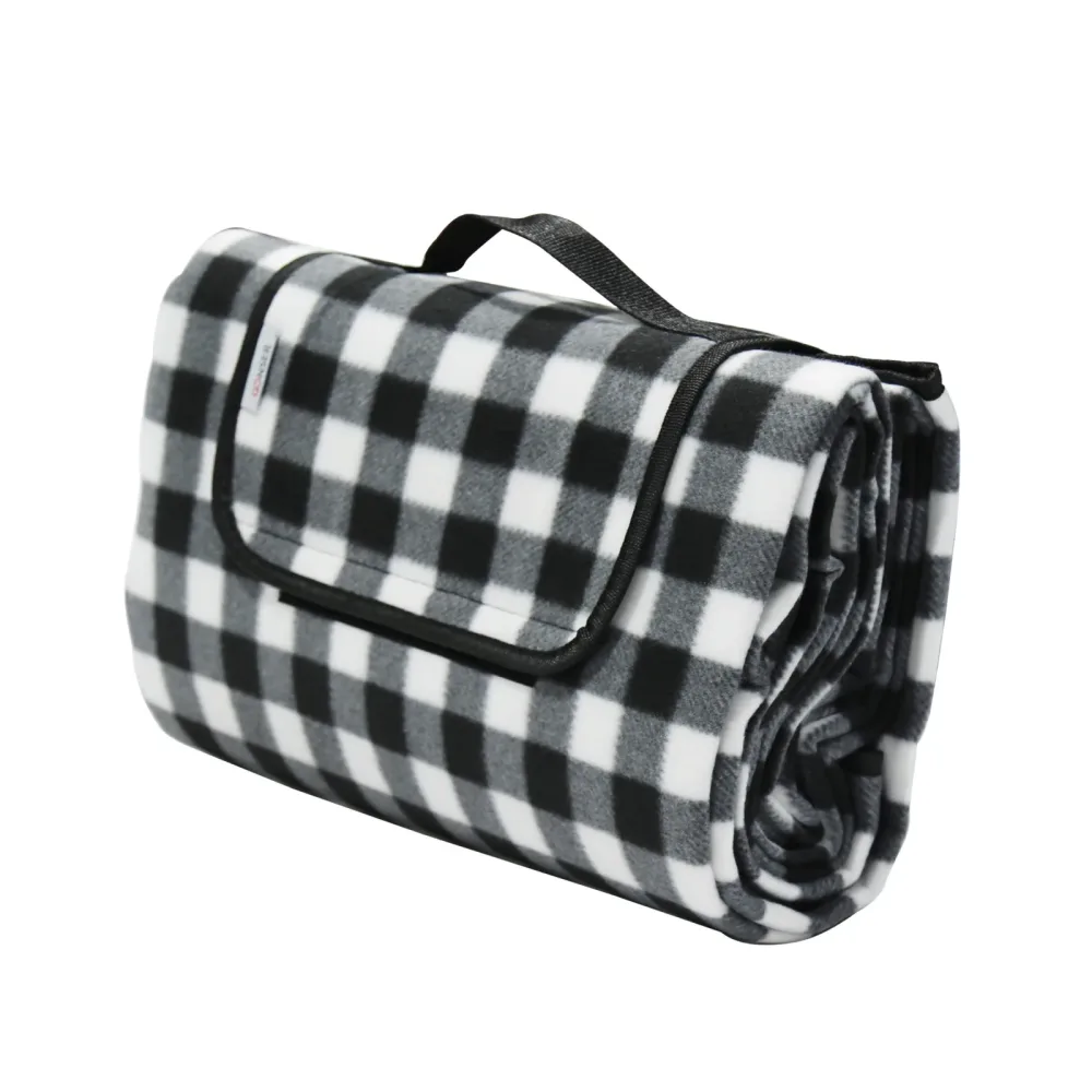 Picknickdecke 200 x 145 cm schwarz/weiss