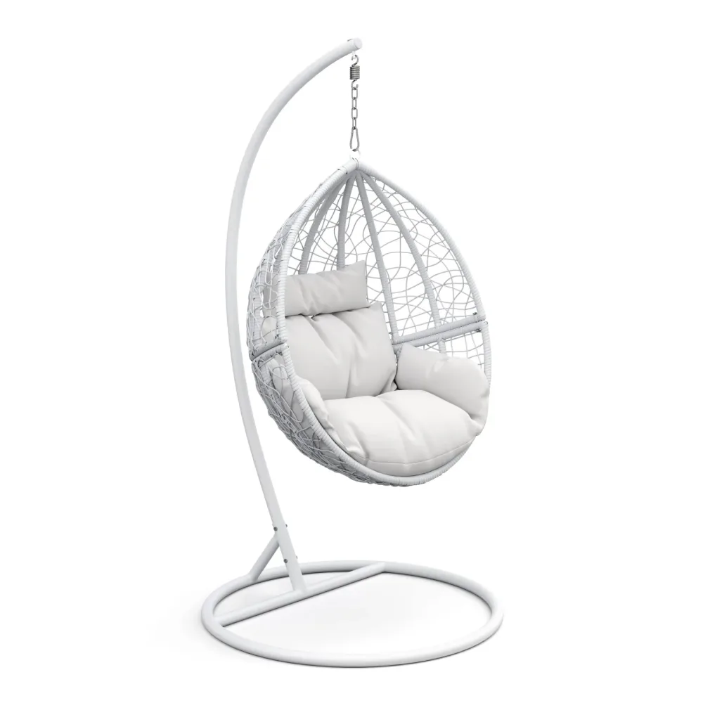 Hängesessel mit Gestell PANAMA weiss/weiss