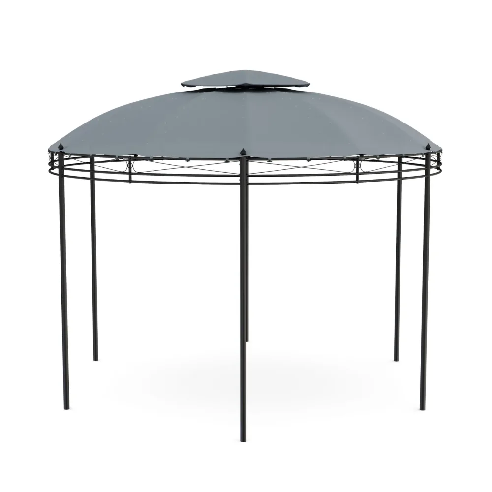 Dach Gartenpavillon LED ROYAL rund grau