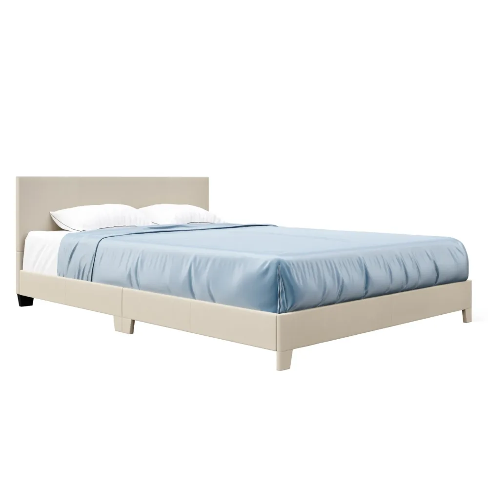 Polsterbett JUNA 140 x 200 cm beige