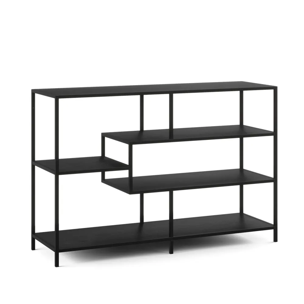 Bücherregal SEAFORD 117 x 78 cm schwarz