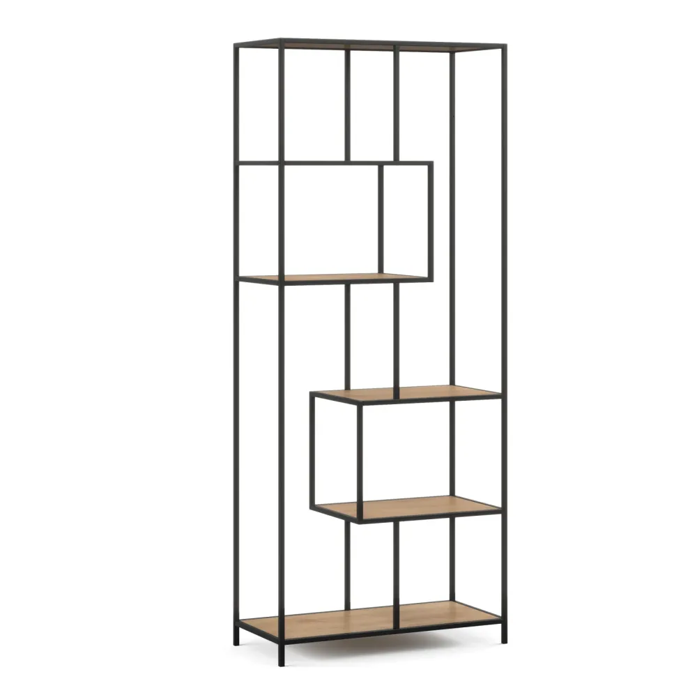 Bücherregal SEAFORD  77 x 185 cm braun/schwarz