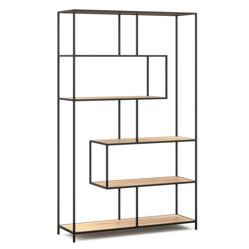 Bücherregal SEAFORD 117 x 185 cm braun/schwarz