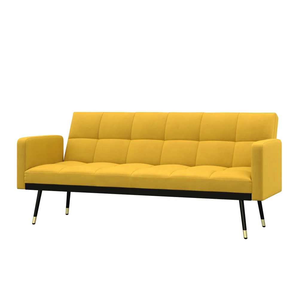 Schlafsofa Samt CALVIN gelb