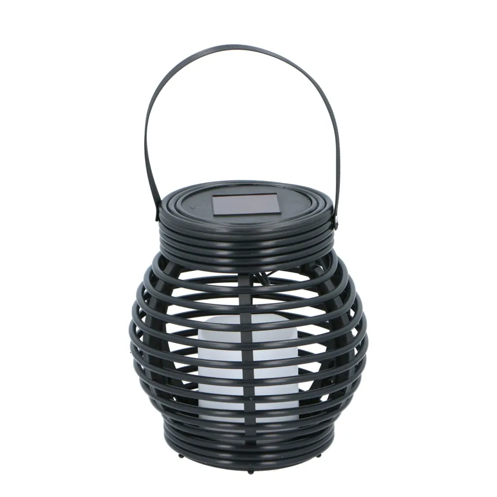 LED Laterne Solar 15 x 16 cm schwarz