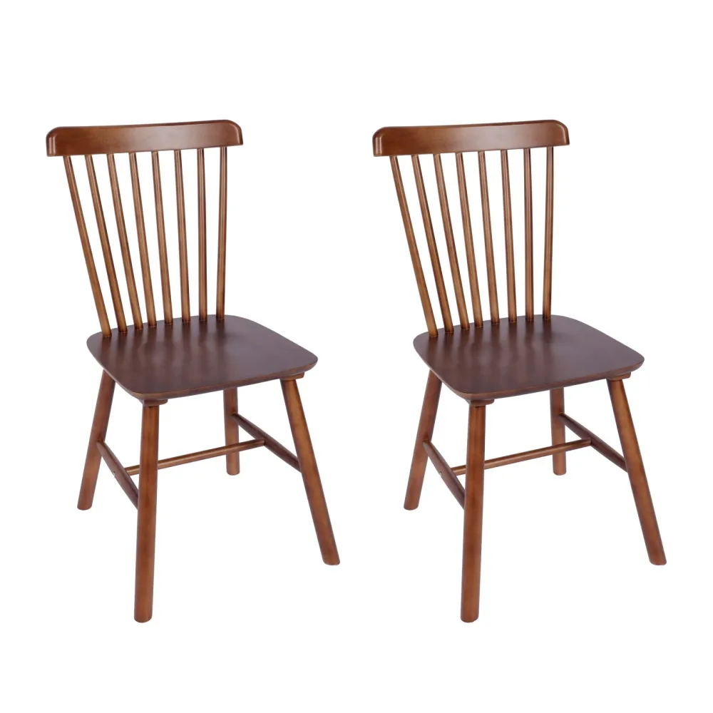 Esszimmerstuhl Holz YOSHI 2er Set dunkelbraun