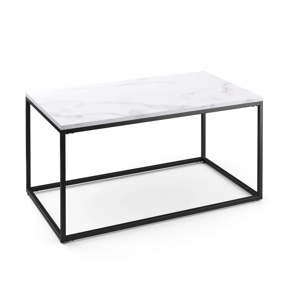 Beistelltisch ZARA 80 x 45 x 40 cm weiss/schwarz