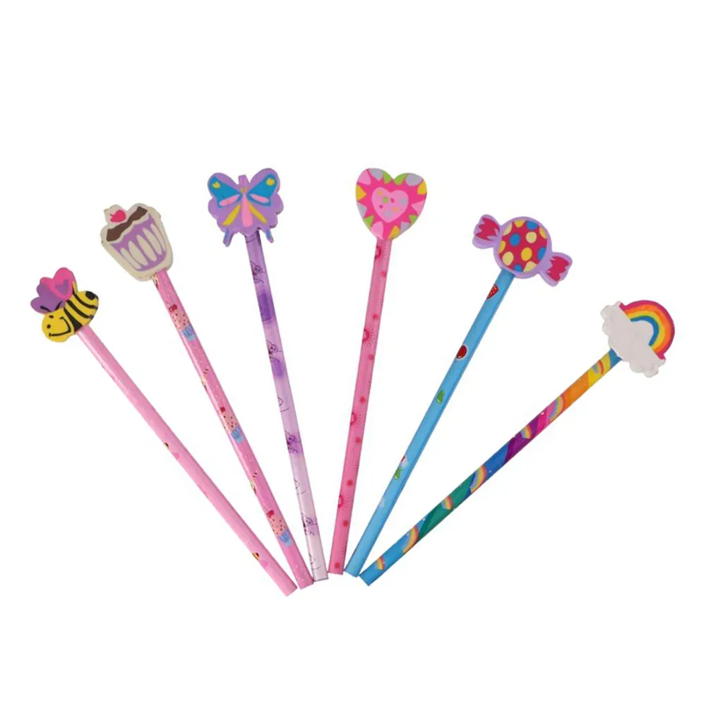 Bleistift mit Radiergummi 6er Set