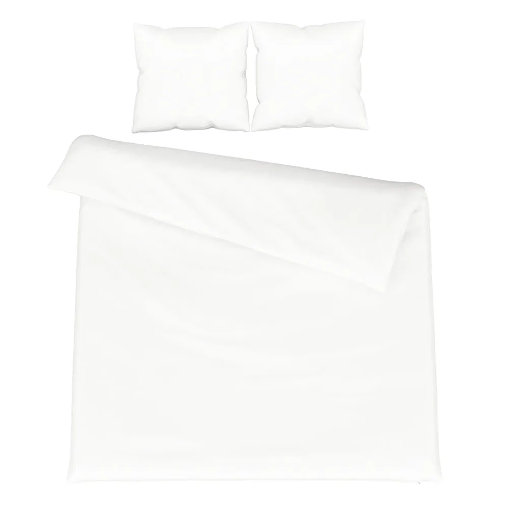Bettwäsche 3-teilig 65 x 65 cm + 200 x 210 cm weiss
