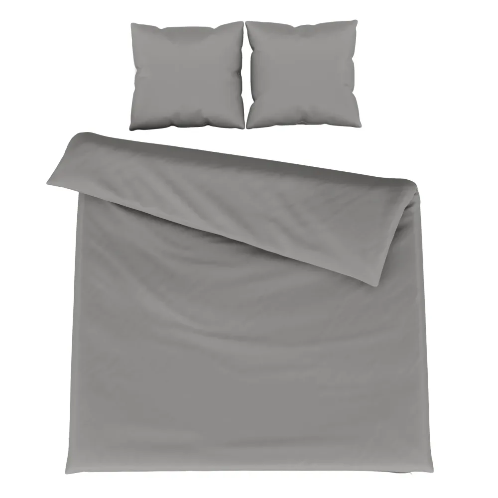 Bettwäsche 3-teilig 65 x 65 cm + 200 x 210 cm anthrazit