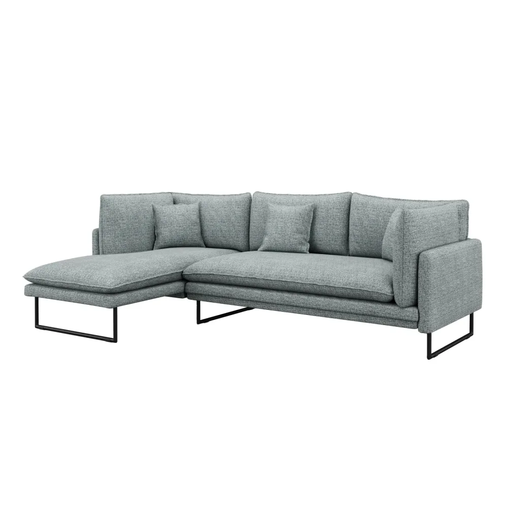 Ecksofa Bouclé MARISA links grau