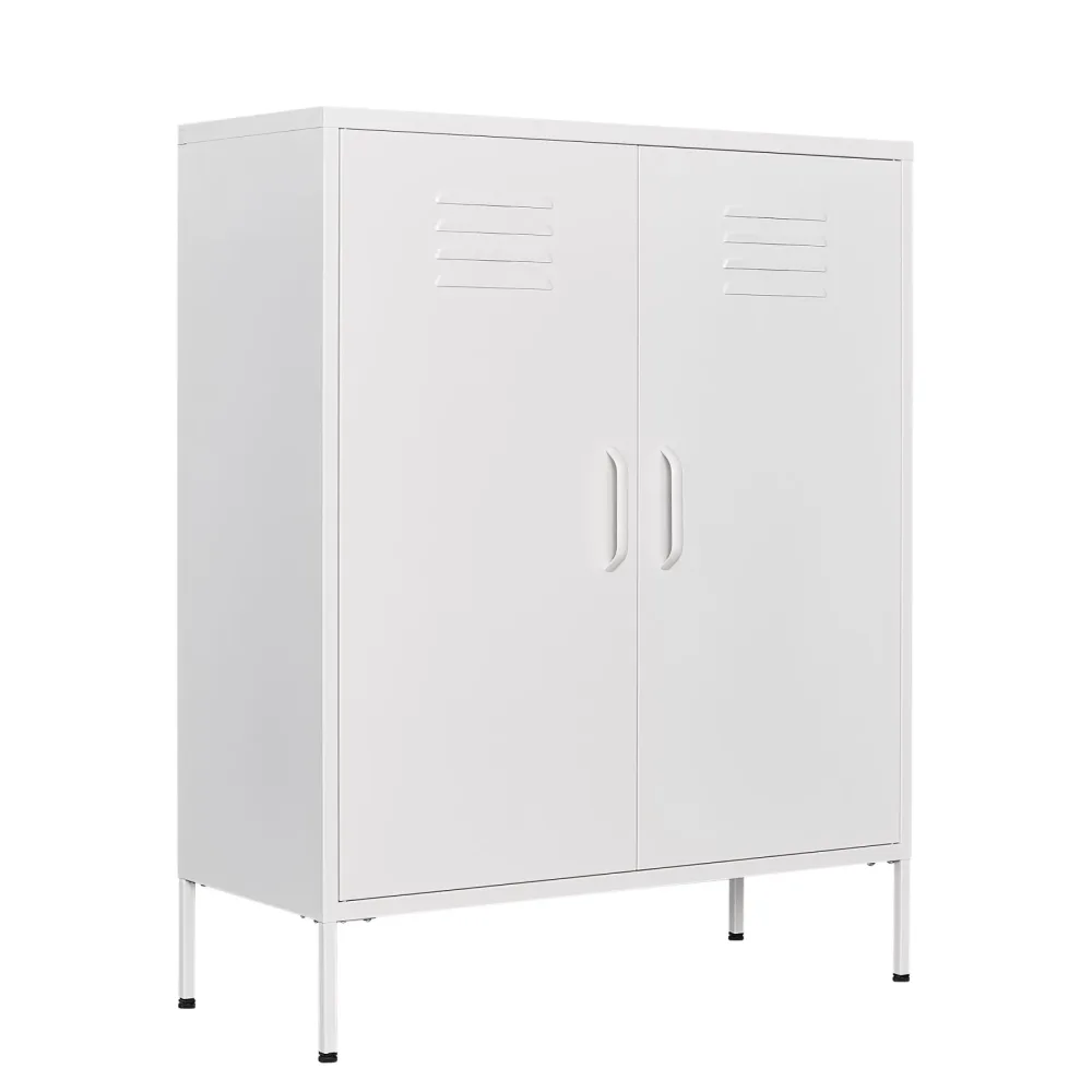 Kommode Metall KLAUS 80 x 101 cm weiss
