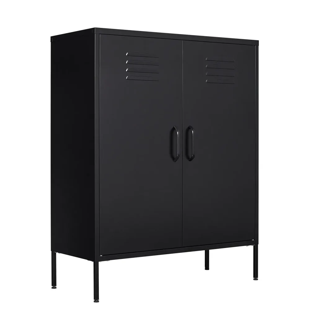 Kommode Metall KLAUS 80 x 101 cm schwarz