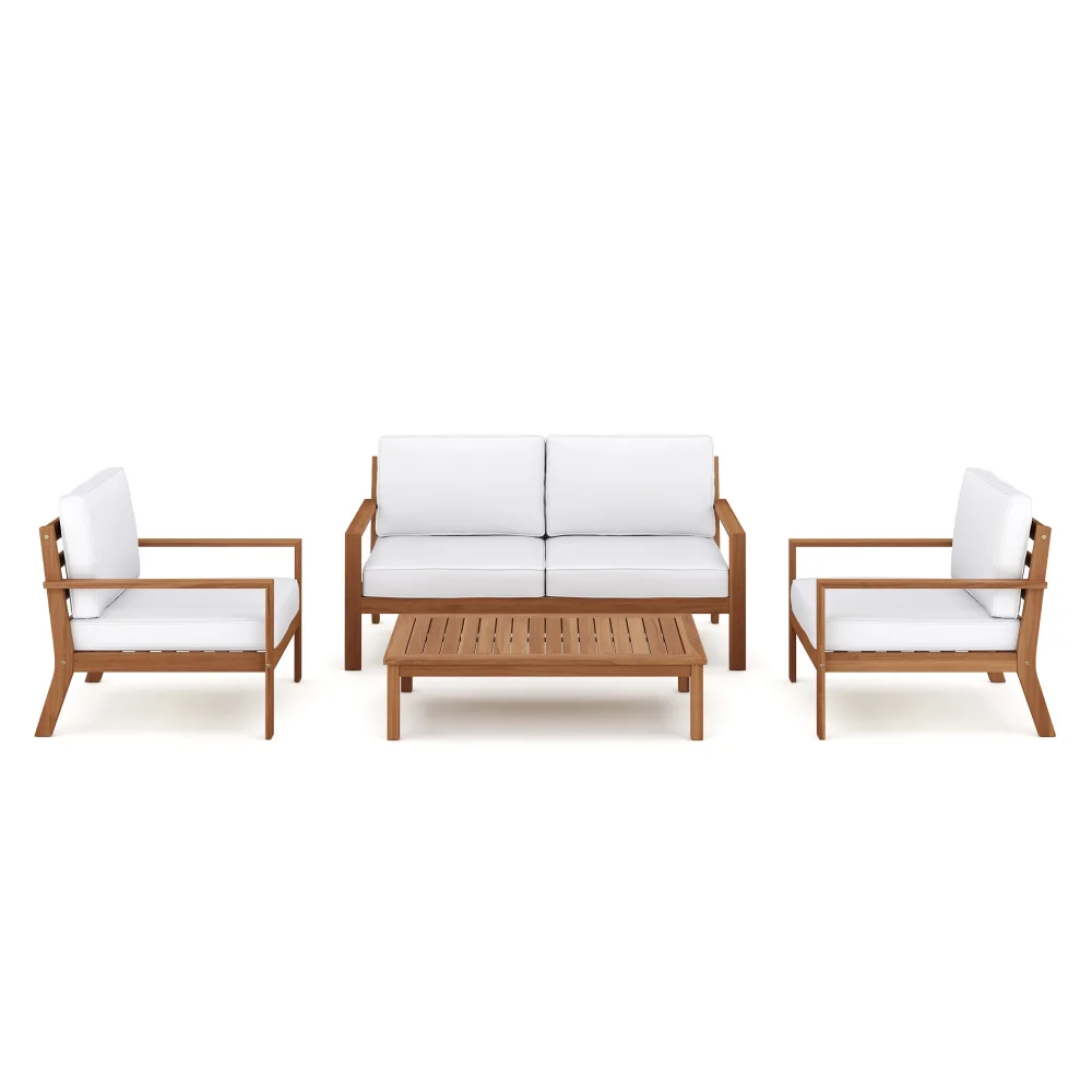 Lounge Holz BIBIONE natur/weiss