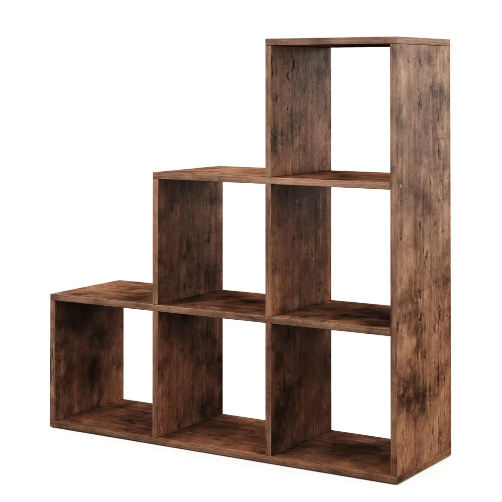 Treppenregal Raumteiler Vintage BONITA 6 Fächer 98 x 98 cm
