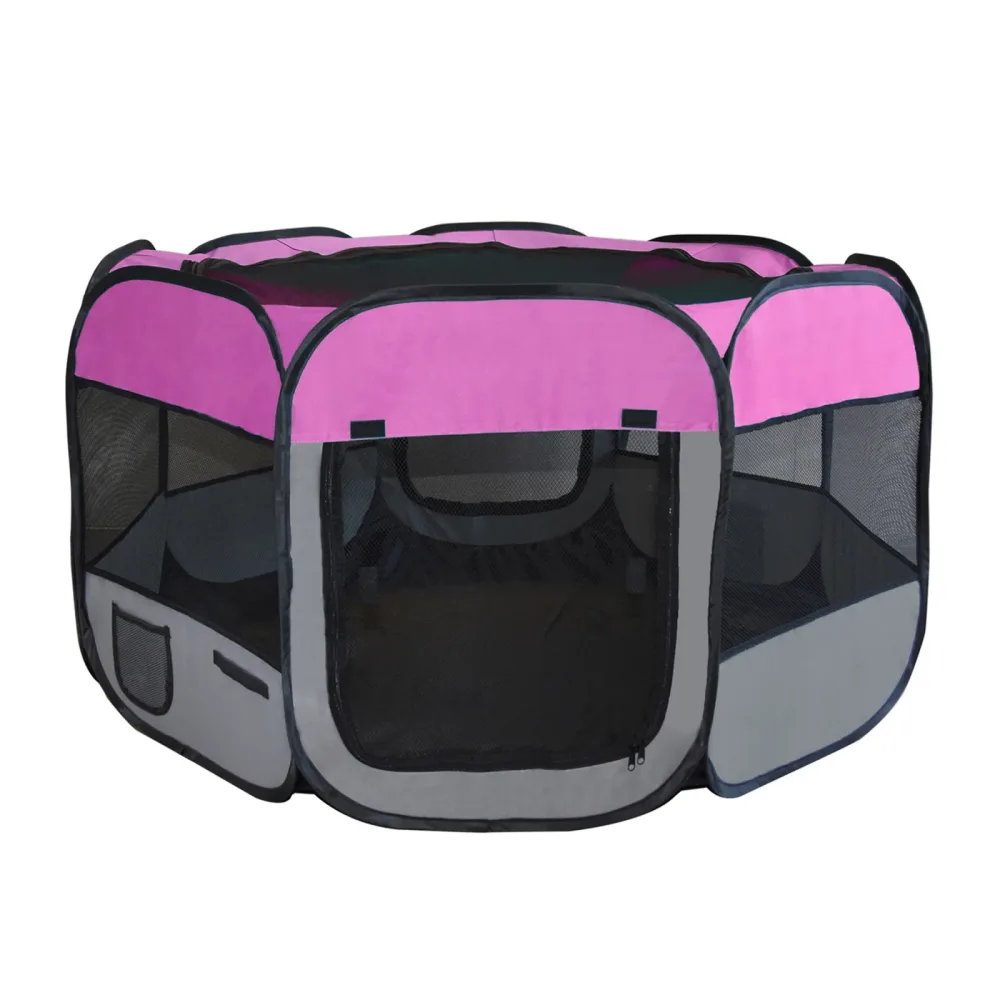Welpenauslauf faltbar pink