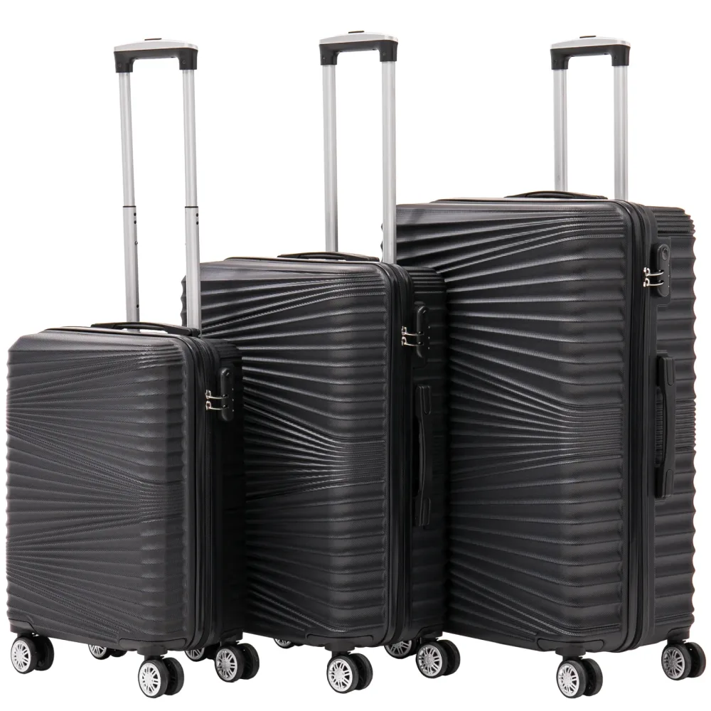 Reisekoffer Hartschalenkoffer NIA 3er Set schwarz
