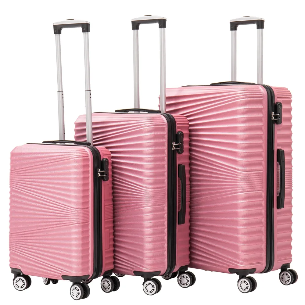 Reisekoffer Hartschalenkoffer NIA 3er Set rosa