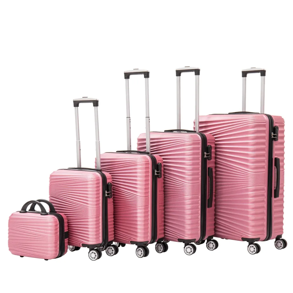 Reisekoffer Hartschalenkoffer NIA 5er Set rosa