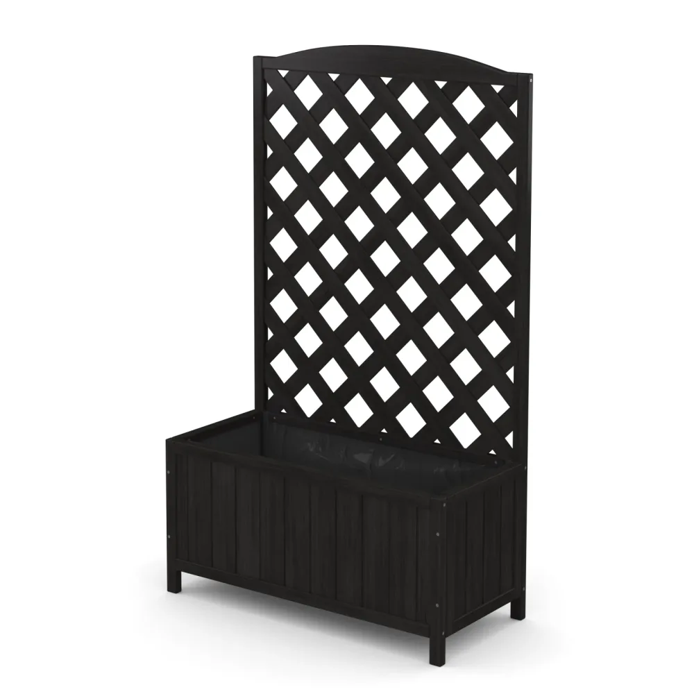 Rankgitter mit Blumenkasten schwarz