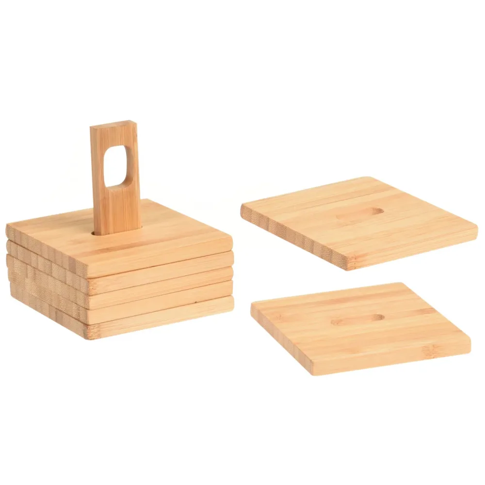 Glasuntersetzer Bambus Set 7-teilig