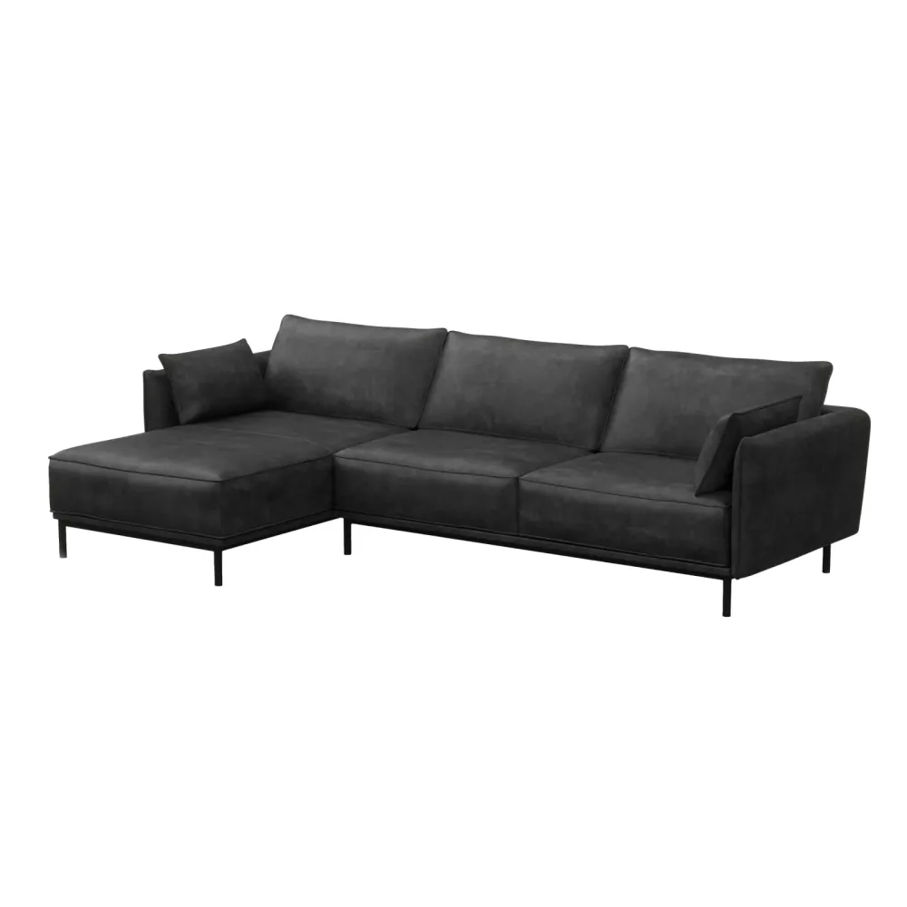 Ecksofa Leder ELVIS links anthrazit