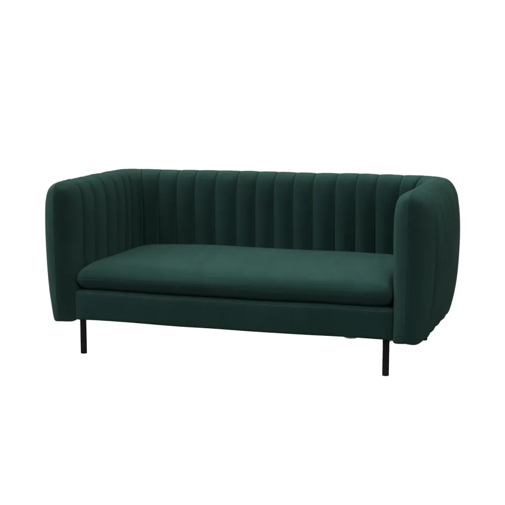 Sofa Samt ASHLEY 2-Sitzer dunkelgrün