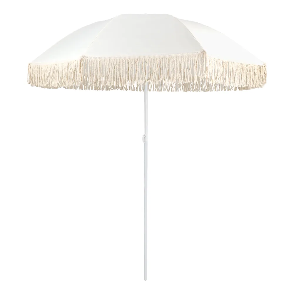 Sonnenschirm Strandschirm SEA mit Fransen 160 cm beige
