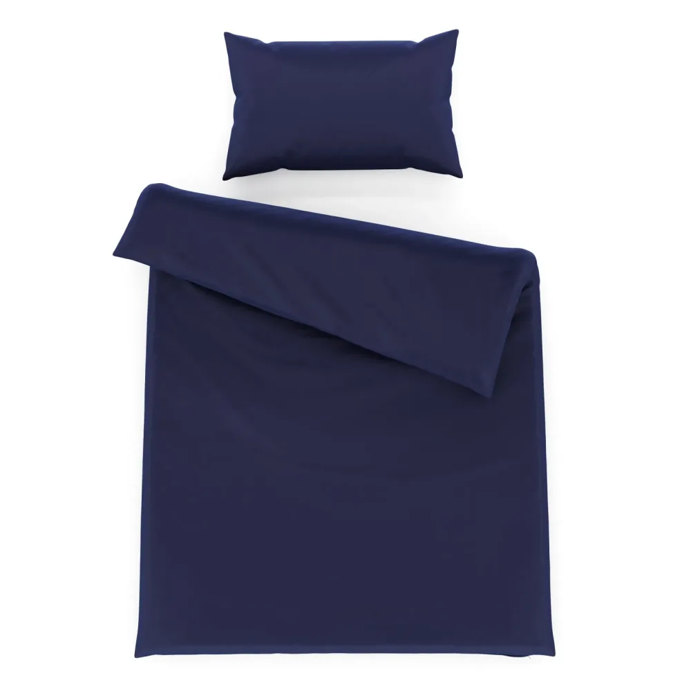 Bettwäsche Set 65 x 100 cm + 160 x 210 cm dunkelblau