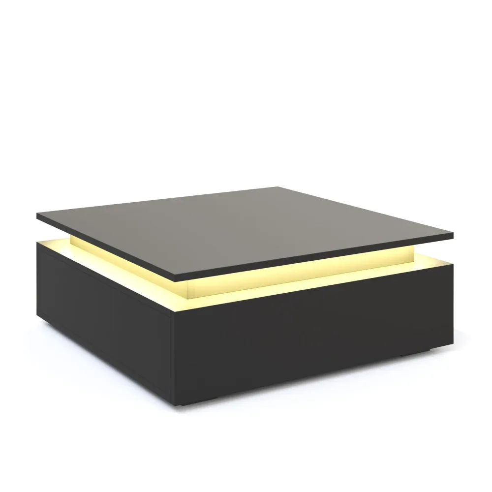 Beistelltisch LED MIRENA 75 x 75 x 29 cm schwarz