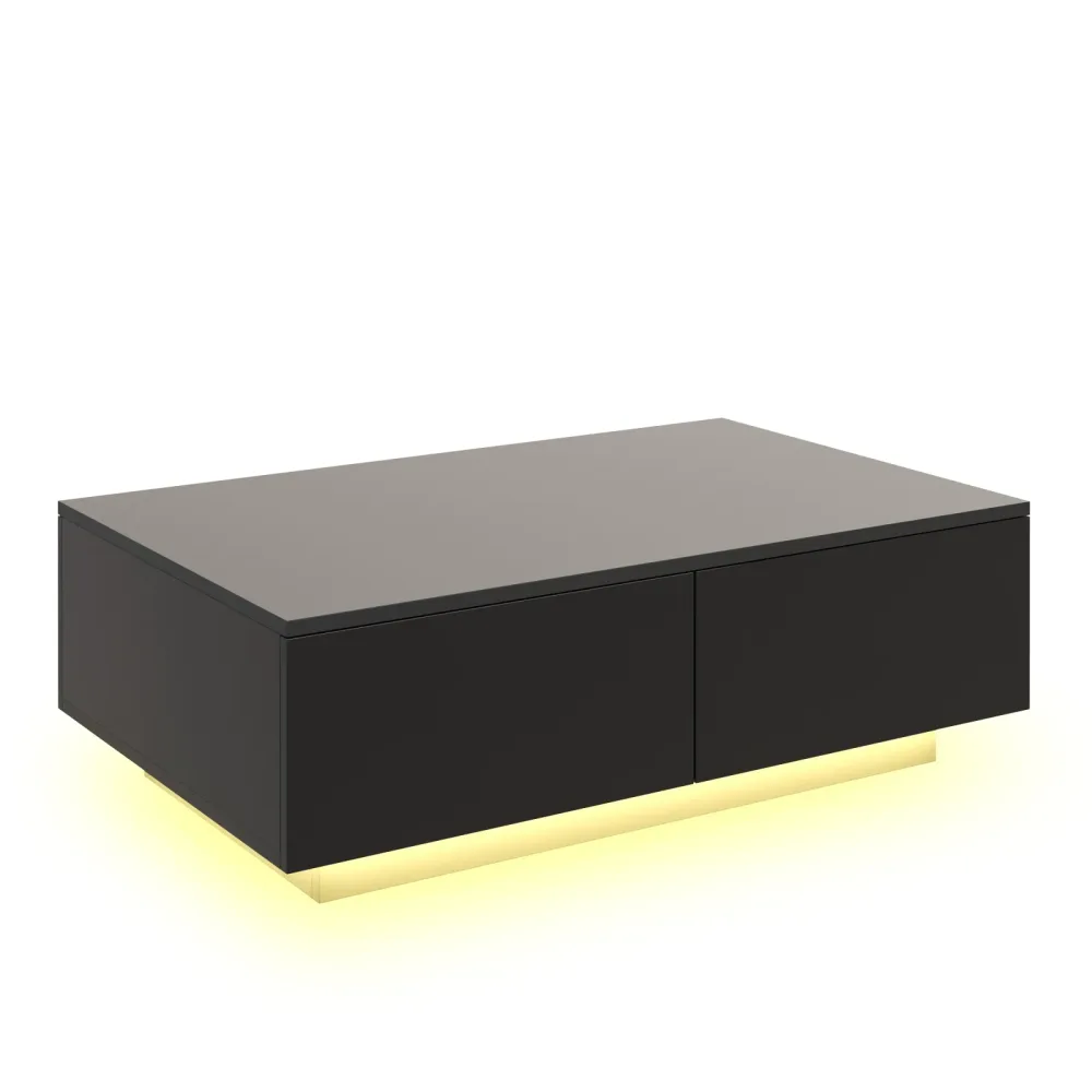 Beistelltisch LED CARINA 95 x 60 x 31 cm schwarz