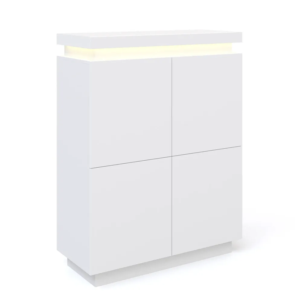 Kommode LED ENRICO 96 x 125 cm weiss
