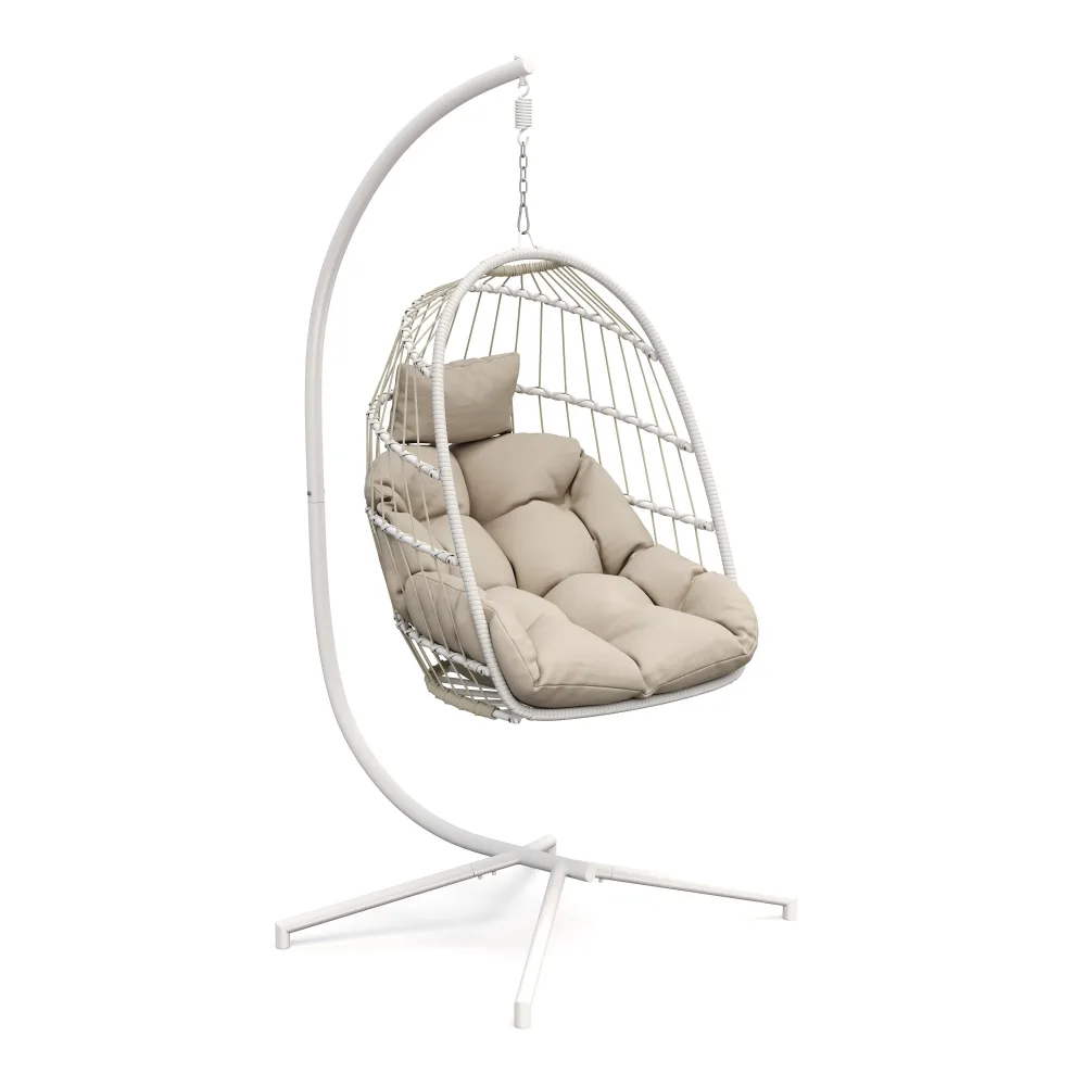 Hängesessel mit Gestell PERU weiss/beige