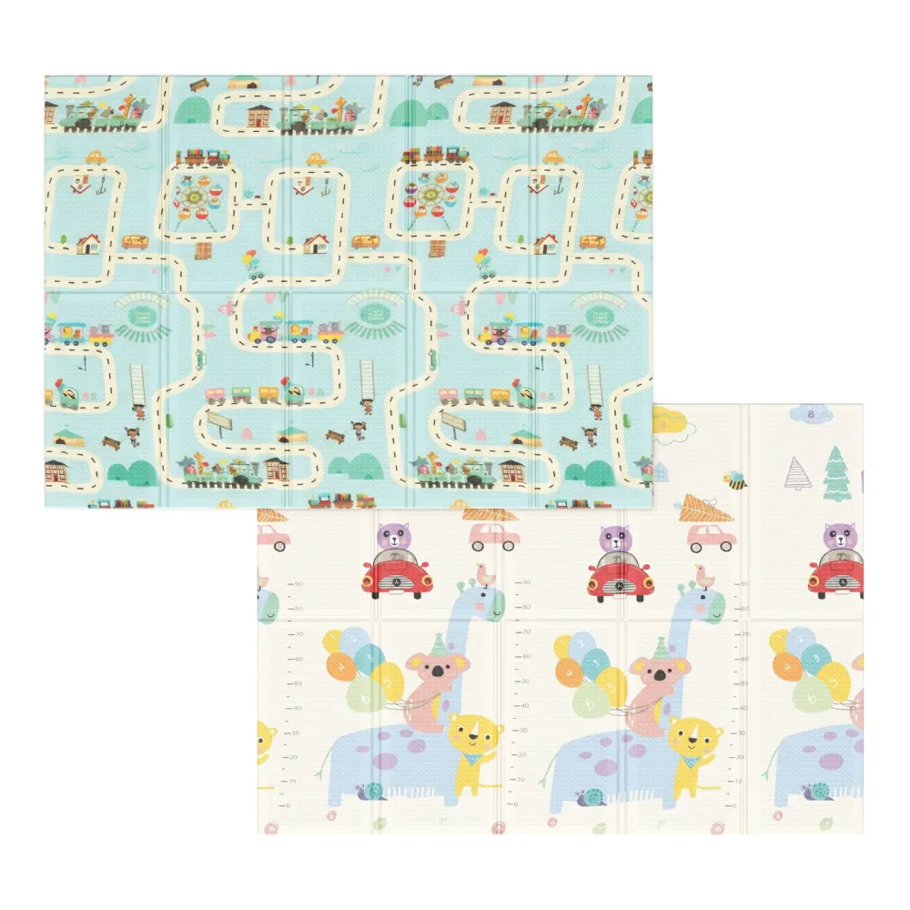 Krabbeldecke faltbar Strasse und Tiere