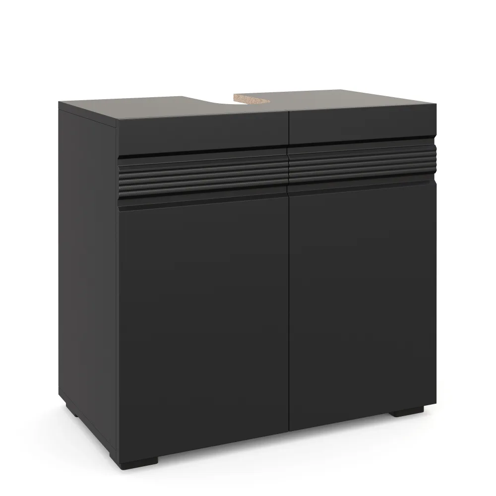 Waschbeckenunterschrank 60 x 34 x 56 cm schwarz