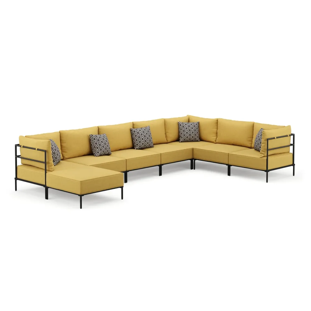 Ecksofa ETHAN Deluxe 6-Sitzer gelb