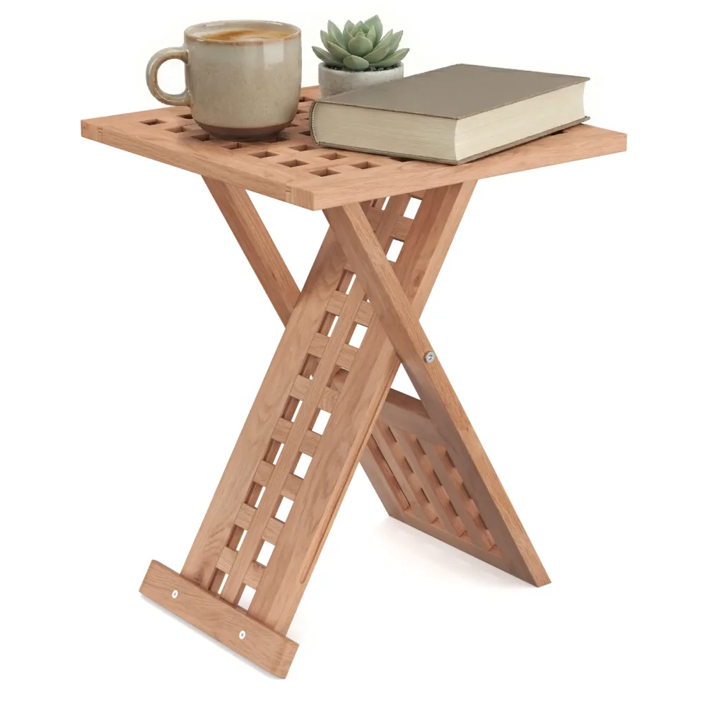 Beistelltisch Holz SILVIO klappbar 33 x 33 x 41 cm natur