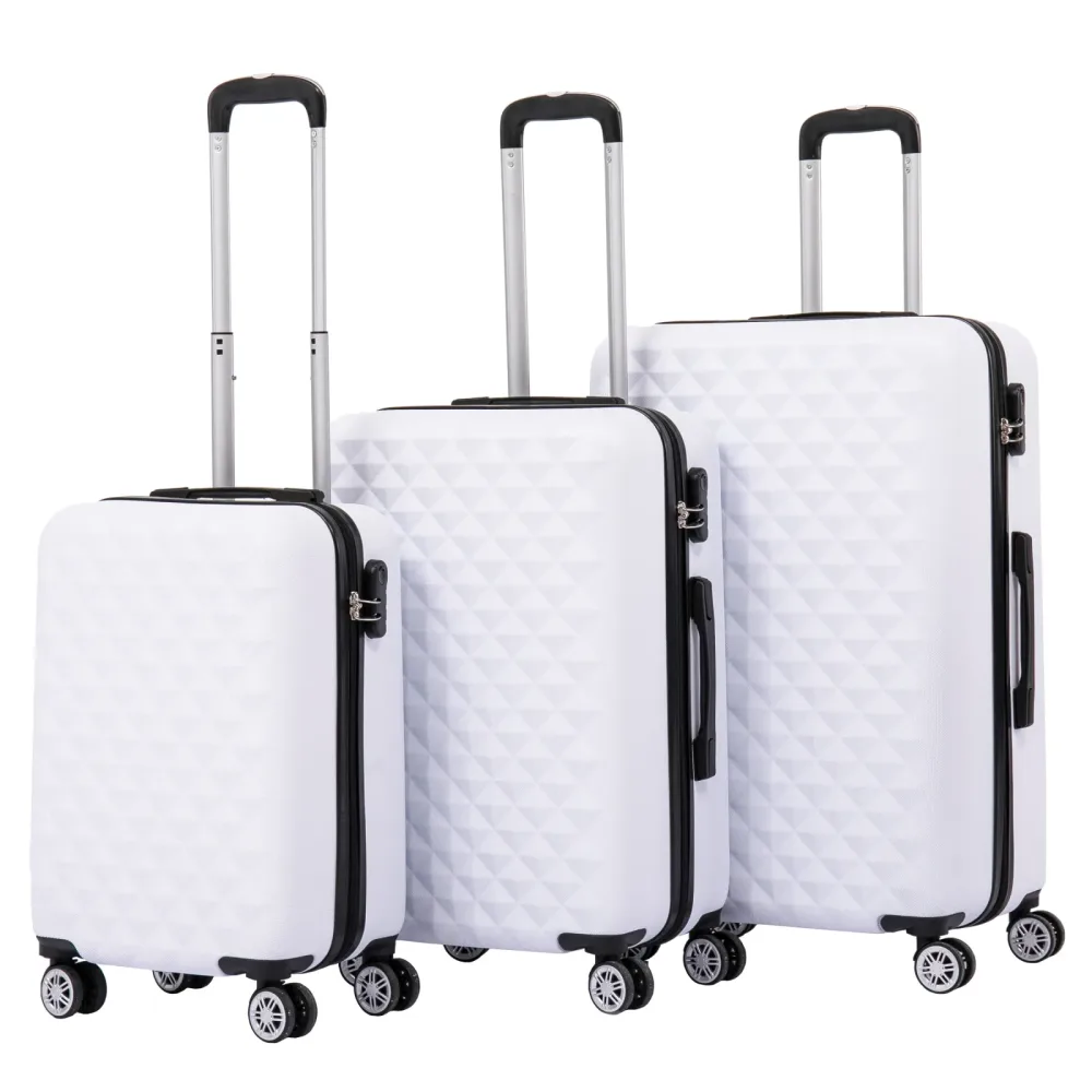 Reisekoffer Hartschalenkoffer AMY 3er Set weiss