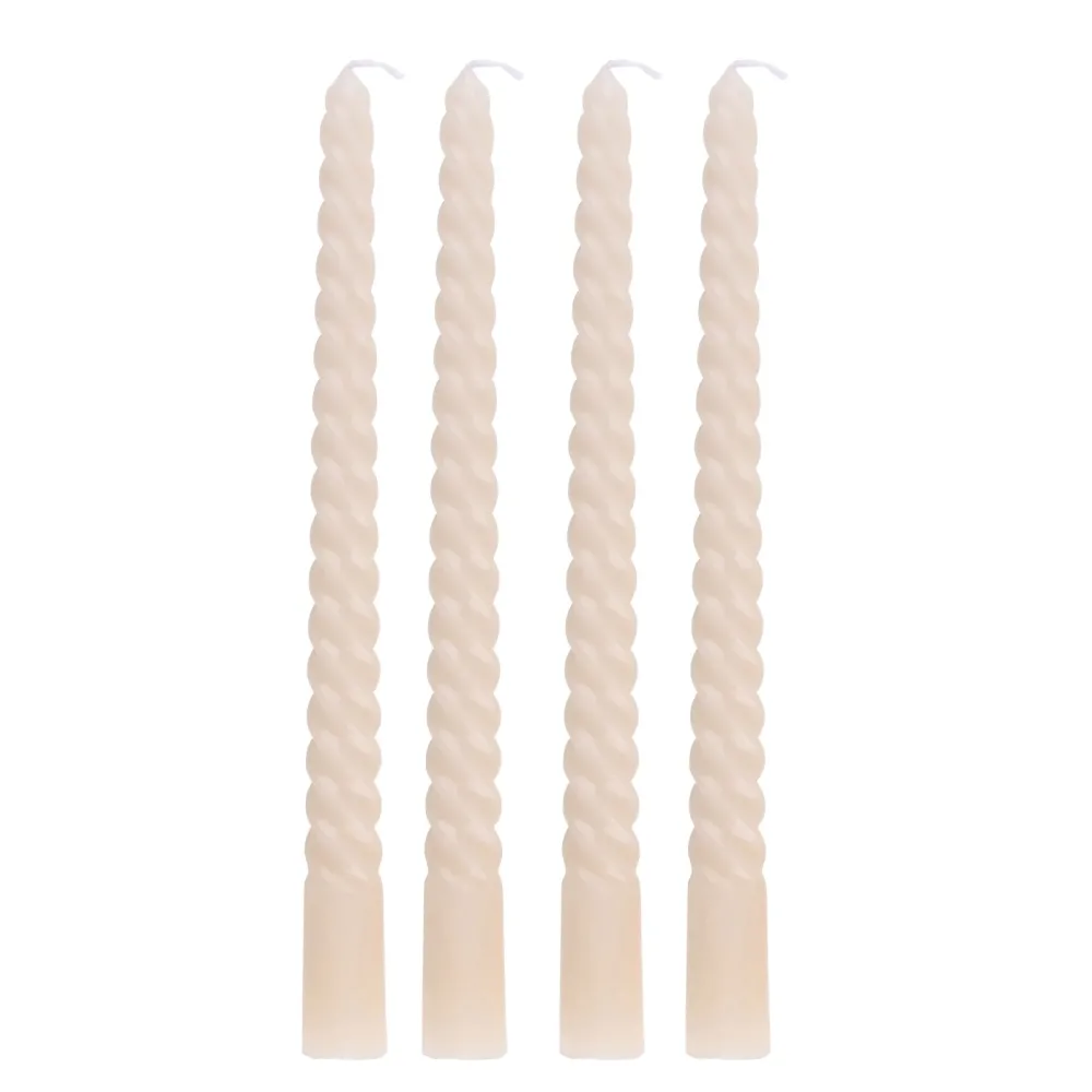Kerzen gedreht 29 cm weiss 4er Set