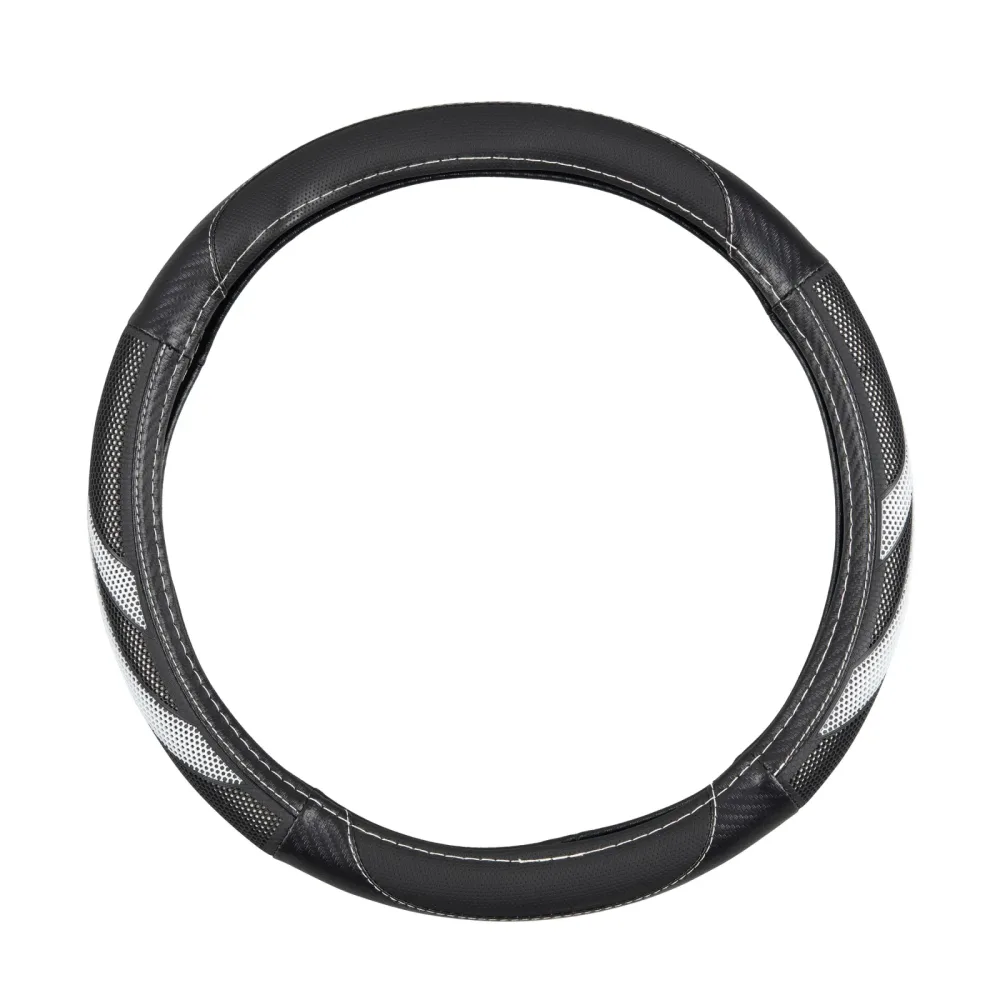Lenkradbezug Auto 38 cm schwarz/weiss