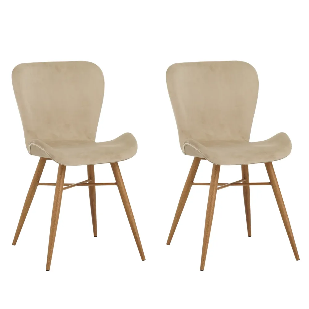 Esszimmerstuhl TONI 2er Set Samt beige