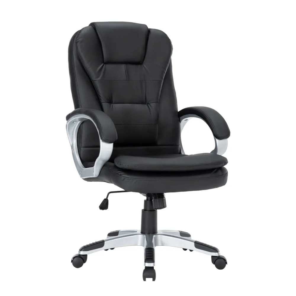 Bürostuhl Leder DORIN schwarz