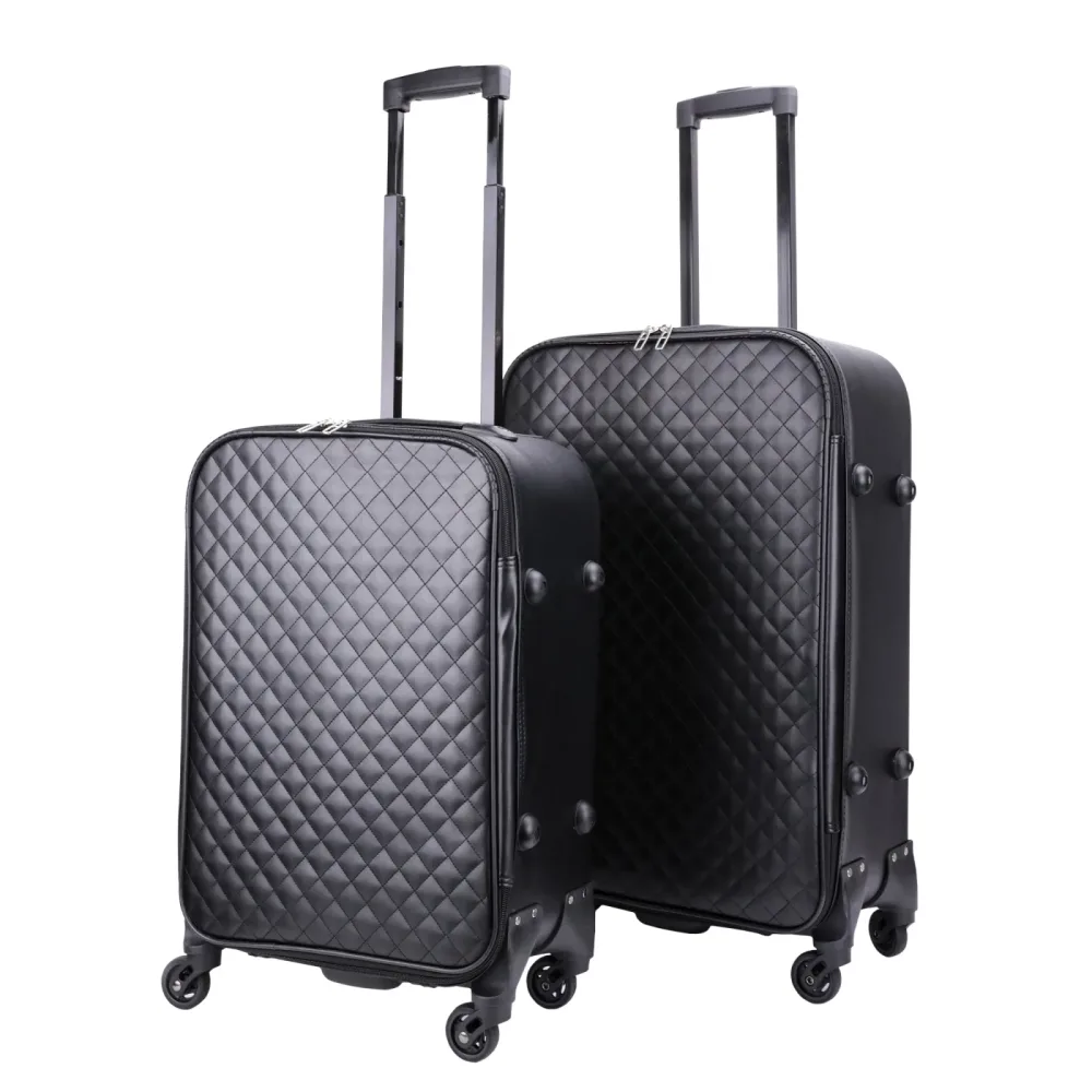 Reisekoffer Leder ODA 2er Set schwarz