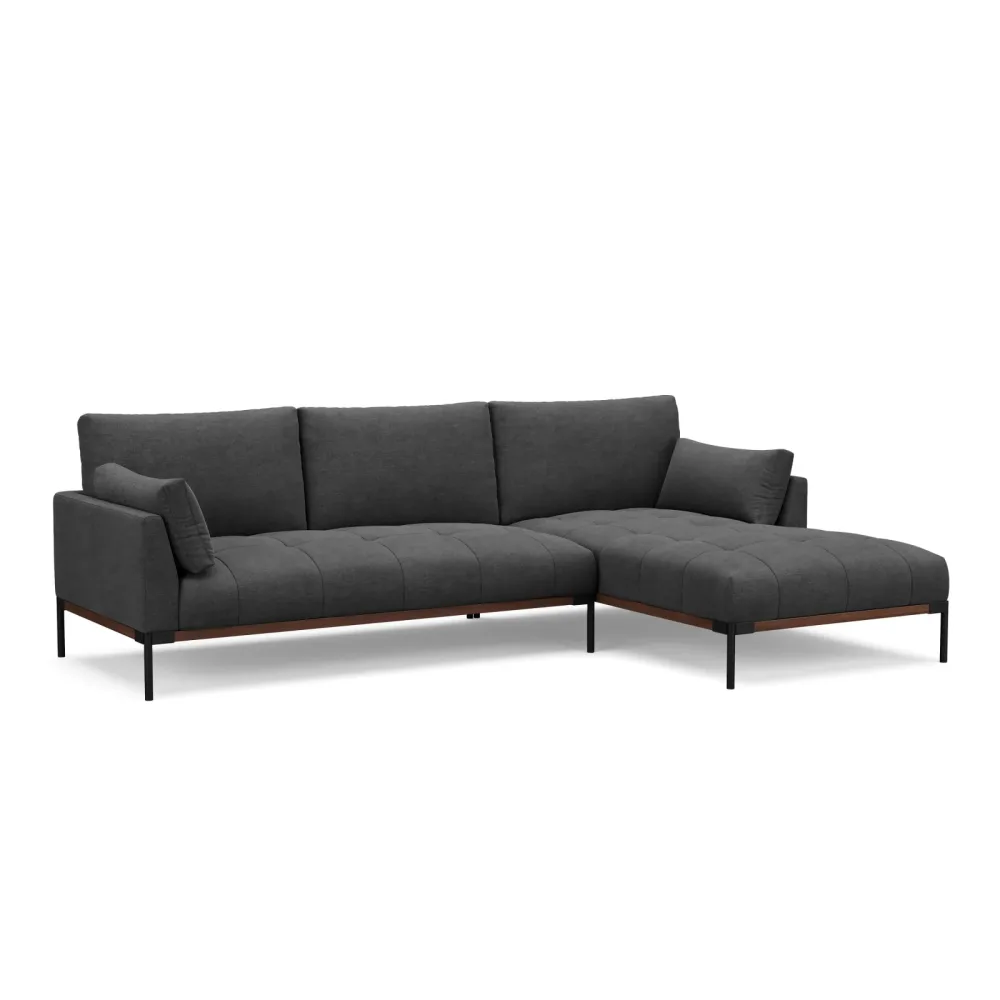 Ecksofa TIMBER rechts anthrazit